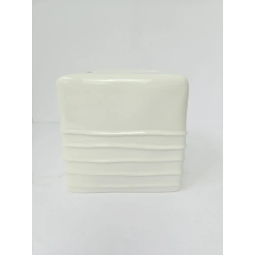 Rae Dunn Tissues tissue box cover ceramic NEW ribbed